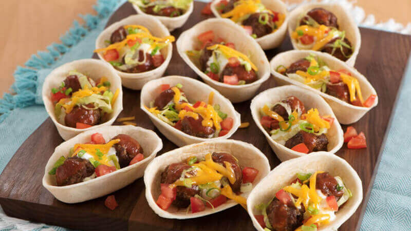 Bouchées De Tacos Aux Boulettes De Viande