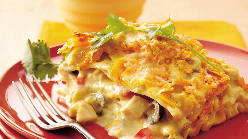 Lasagne Mexicaine Au Poulet Et À La Crème Sure